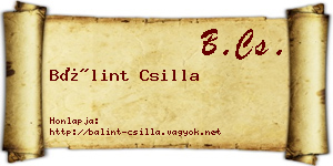 Bálint Csilla névjegykártya